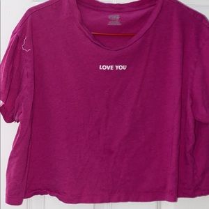 Victoria’s Secret Pink crop top “love you”
